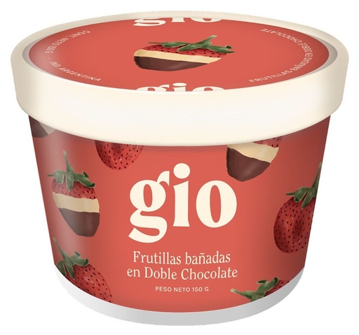 [GIO006] Gio - Frutillas bañadas en doble chocolate (chocolate blanco y chocolate con leche - 160gr)