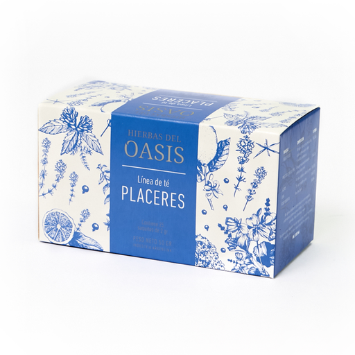 [HIERB041] Hierbas Del Oasis - Té mix placeres (caja celeste - 25 saquitos)