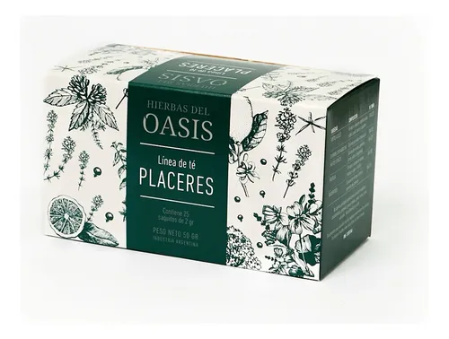 [HIERB043] Hierbas Del Oasis - Té mix placeres (caja verde - 25 saquitos)