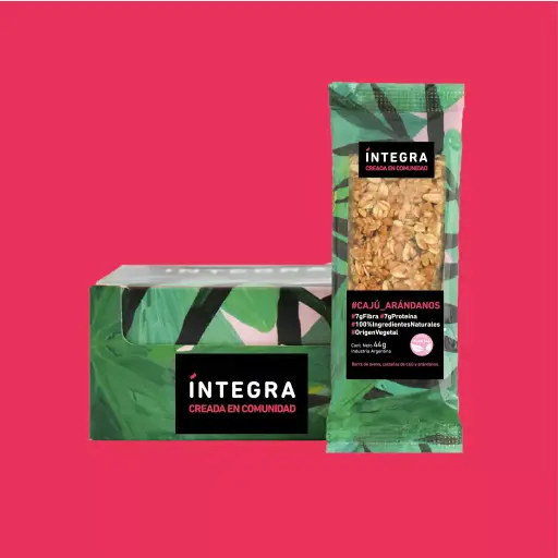 [INTEG017] Integra - Barritas de cereal de cajú y arándanos (pack por 10 unidades)
