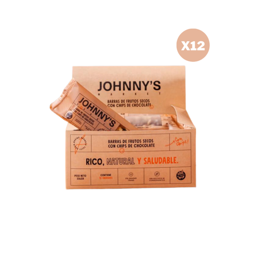 [JOHNN006] Johnny's - Barrita de frutos secos y chips de chocolate (display por 12 unidades)