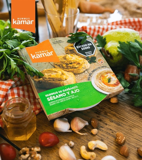 Kamar - Hummus sabor sésamo y ajo (230gr)