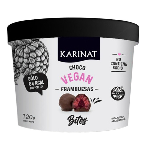 [KARIN003] Karinat - Bites bañados en chocolate frambuesa vegano (120gr)