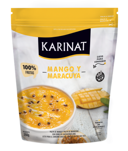 [KARIN018] Karinat - Frutas congeladas pulpa de mango y maracuyá (250gr)
