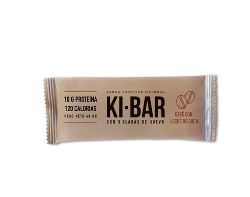 [KIBAR008] Kibar - Barritas proteicas sabor café con leche de coco (40gr)