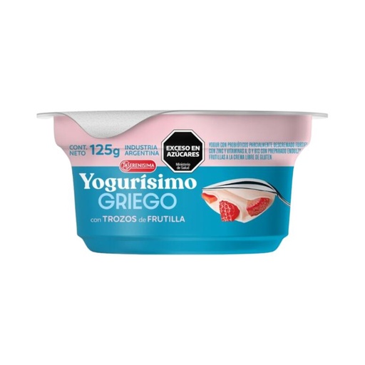 [LASER001] Yogurisimo - Yogur Griego con Trozos de Frutilla x 125 gr