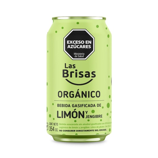 [LASBR001] Las Brisas - Bebida gasificada sabor limón con jengibre (354ml)