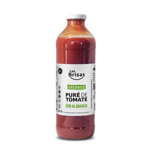 [LASBR045] Las Brisas - Pure de Tomate Organico con Albahaca (910 cc)