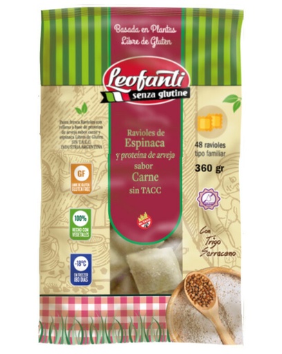 [LEOFA009] Leo Fanti - Ravioles de carne de arvejas y espinaca sin lactosa  (360gr)