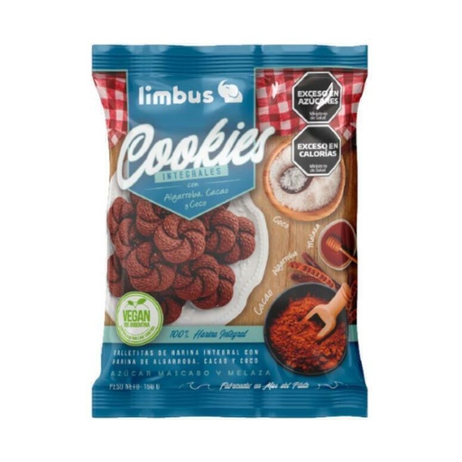 Limbo - Galletitas integrales Algarroba, Cacao y Coco (160g)