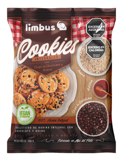 Limbo - Galletitas integrales chips de Chocolate y Avena (160g)
