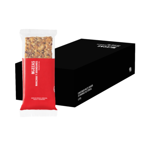 [MUECA009] Muecas - Barritas de cereal sabor manzana, nueces, arándanos y canela (display 16 unidades de 50 gr)