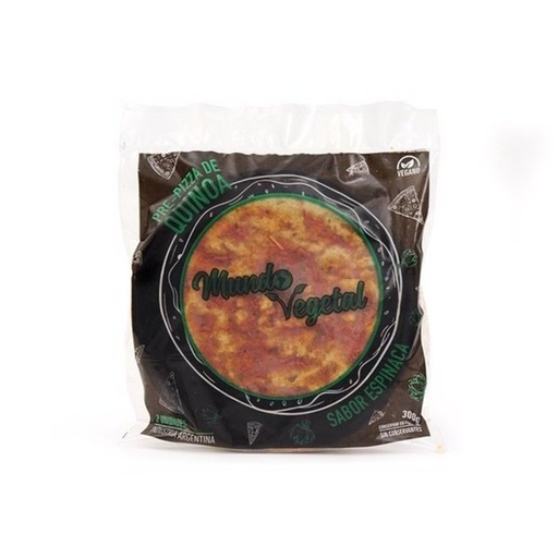[MUNDO015] Mundo Vegetal - Prepizza de harina de quinoa con espinaca (2 unidades - 300gr)