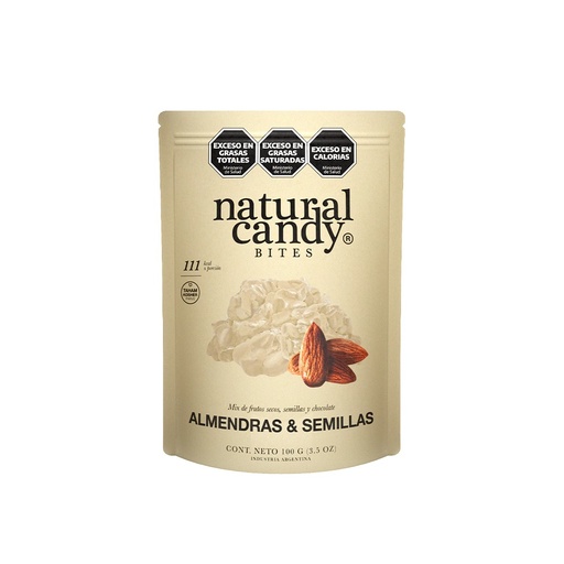[NANDY005] Natural Candy - Choco cluster almendras y semillas bañadas en chocolate blanco (100gr)