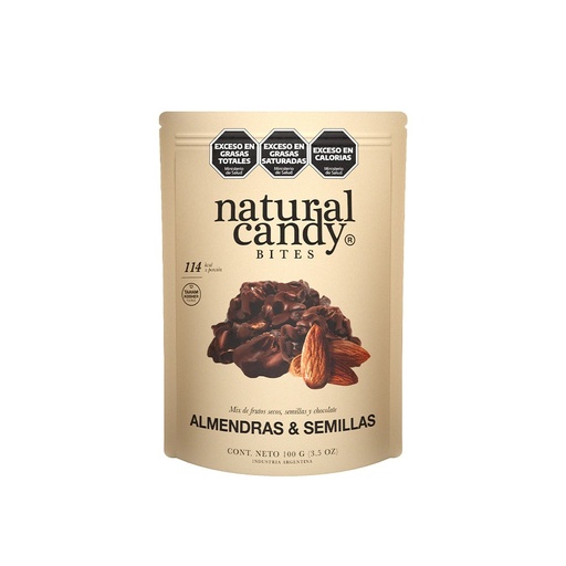 [NANDY006] Natural Candy - Choco cluster almendras y semillas bañadas en chocolate negro (100gr)