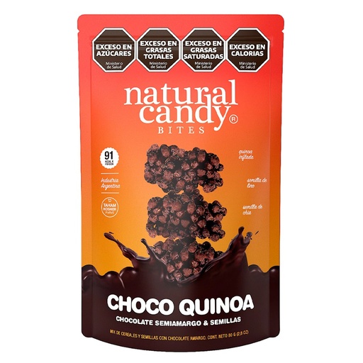 [NATUR015] Natural Candy - Choco quinoa chocolate semiamargo (80gr)