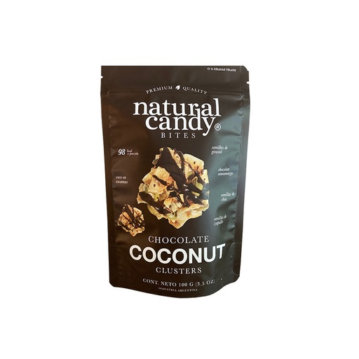 [NANDY012] Natural Candy - Clusters chocolate coconut (100gr)