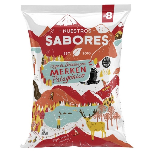 [NUEST001] Nuestros Sabores - Chips de batata con merken (80gr)