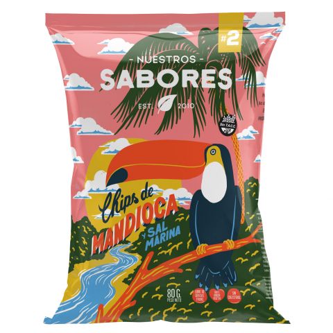 [NUEST003] Nuestros Sabores - Chips de mandioca y sal marina (80gr)