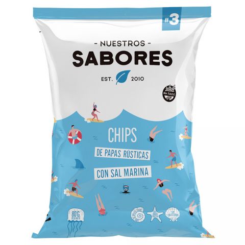 [NUEST005] Nuestros Sabores - Chips de papas rústicas y sal marina (80gr)