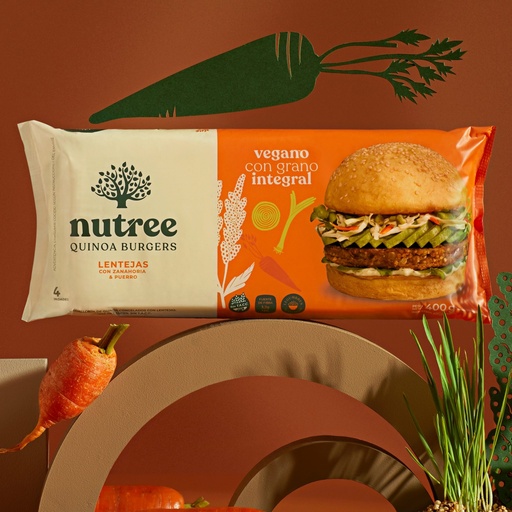 [NUTRE005] Nutree - Medallones veganos de lentejas (4 unidades - 400gr)