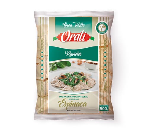 [ORALI022] Orali - Linea verde ravioles de espinaca (500gr)