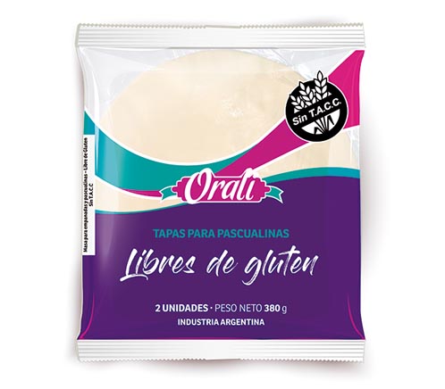 [ORALI040] Orali - Tapas para pascualina sin tacc (2 unidades)