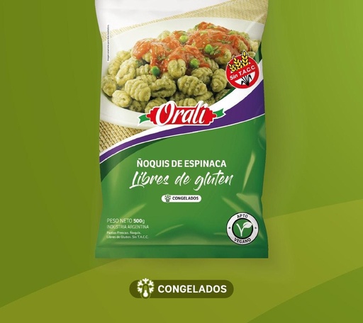 [ORALI049] Orali - Ñoquis de espinaca sin tacc (500gr)