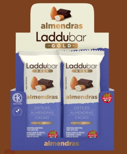 [LADDU001] LadduBar - Barrita de Almendra, datiles y Cacao (caja 12 unidades)
