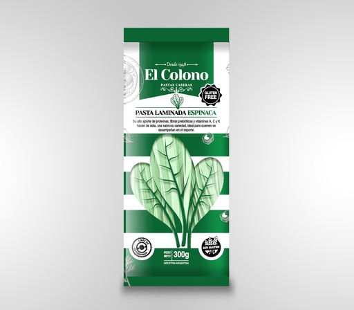 [ELCOL002] El colono - Pastas de espinaca (300gr)