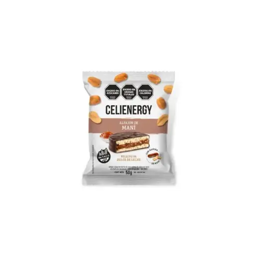 [CELIE011] Celienergy - Alfajor de Cacao y Mani relleno con dulce de Leche (caja 12 unidades)