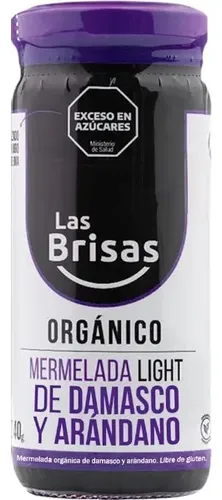 [LASBR036] Las Brisas - Mermelada Organica light Sin Azúcar de Damasco y Arandano 240 gr