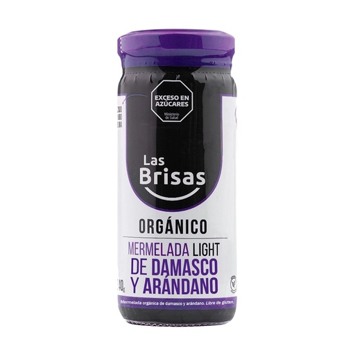 [LASBR036] Las Brisas - Mermelada Organica light Sin Azúcar de Damasco y Arandano 240 gr