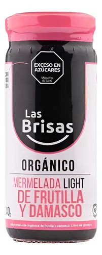 [LASBR032] Las Brisas - Mermelada Organica Light Sin Azúcar de Frutilla y Damasco 240 gr