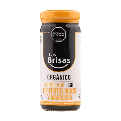 [LASBR040] Las Brisas - Mermelada Organica light Sin Azúcar de frutos rojos y Maracuya (240gr)