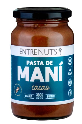 Entrenuts - Mantequilla de maní natural con cacao amargo (400gr)