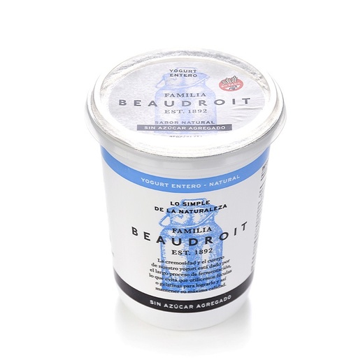 Familia Beaudroit - Yogurt entero sabor natural sin azúcar (400gr)