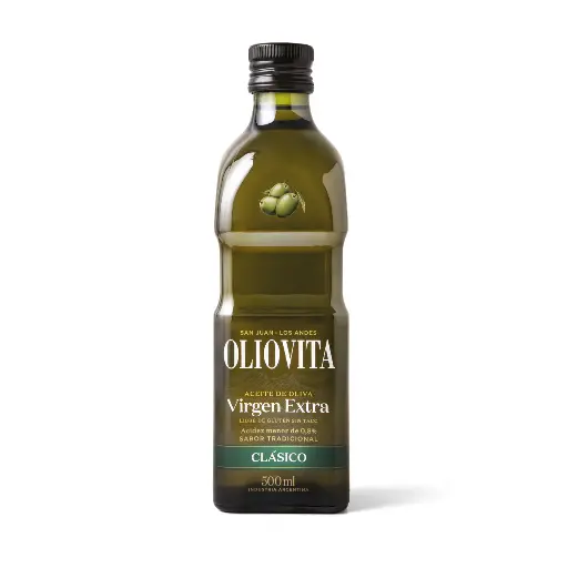 [OLIOV001] Oliovita - Aceite de Oliva Virgen Extra Clasico Botella de Vidrio (500ml)