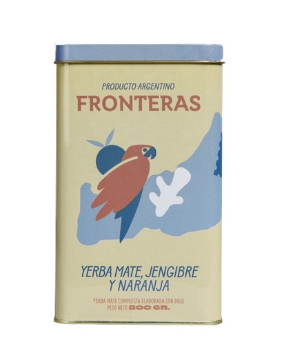 Fronteras - Yerba mate con jengibre y naranja (lata x 500gr)