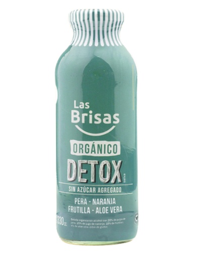 Las Brisas - Jugo Orgánico Detox Pera, Naranja, Frutilla y Aloe Vera 330 ml 