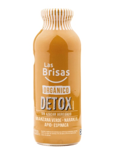 Las Brisas - Jugo Orgánico Detox Manzana Verde, Naranja, Apio y Espinaca 330 ml 