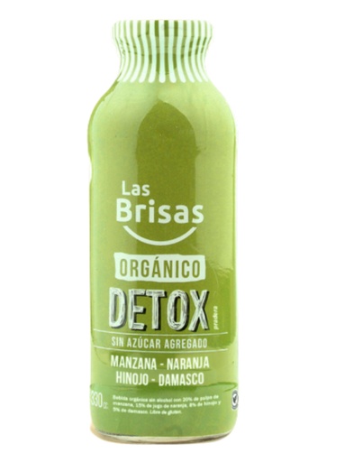 Las Brisas - Jugo Orgánico Detox Manzana, Naranja, Hinojo y Damasco 330 ml 