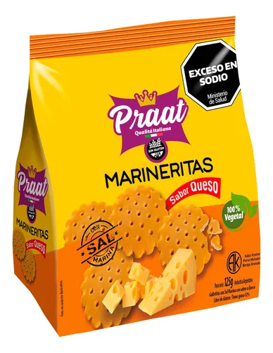  Praat Marineritas clásicas con sal marina sabor queso 125 gr  