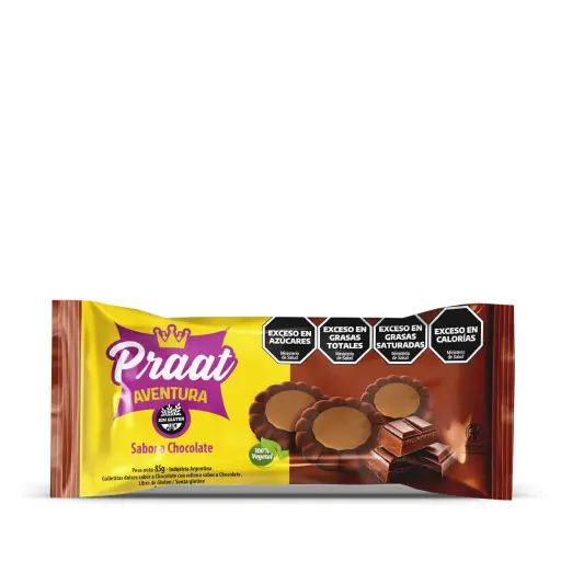 [PRAAT003]  Praat - Galletitas dulces Aventura de chocolate con mousse de chocolate 85 gr 