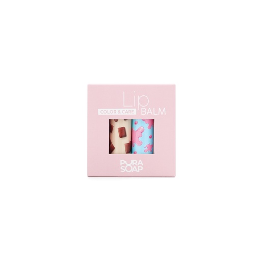 [PURAS034] Pura Soap - DUO CAJA GLOW BALSAMO C/ COLOR X 8 GR	CHICLE ROSE- CHOCOLATE NUDE