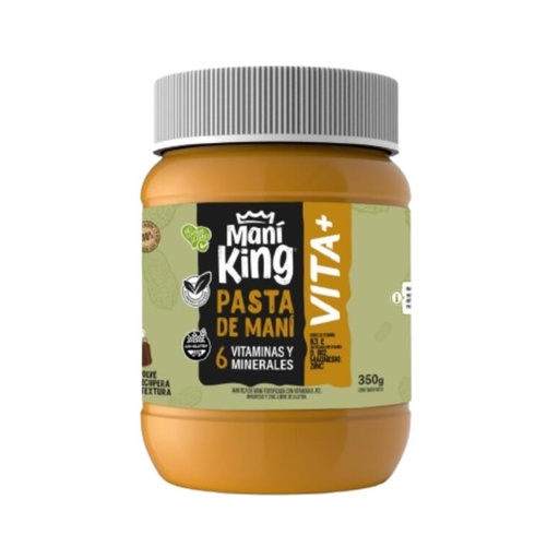[MANIK010] Maní King - Pasta de maní Vita + 6 vitaminas y minerales (350gr) 