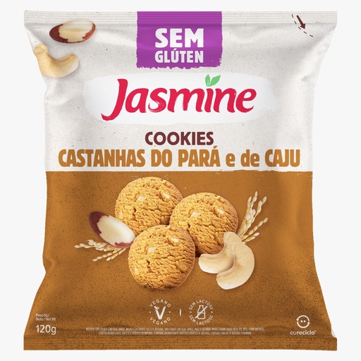 Jasmine Cookies sin gluten de nuez de brasil y castaña de cajú x 120 gr 