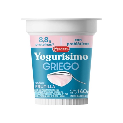 [LASER007]  Yogurisimo - Yogur Griego sabor Frutilla x 140g