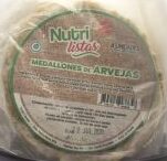 [NSTAS010] Nutrilistas - Medallones Veganos de Arveja. Pack 4 unidades, 400gr 