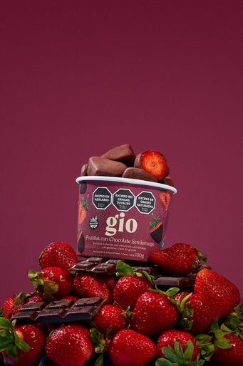 [GIO004] Gio - Frutillas bañadas en chocolate Semiamargo 160 gr